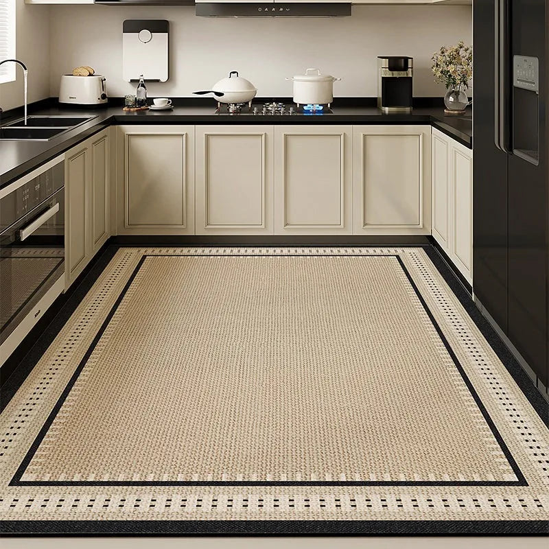 Kitchen Floor Mat Absorbent Non-slip Diatom Mud Foot Mats Striped Rug Large Size High-end Retro Home Decoration Carpet Alfombra