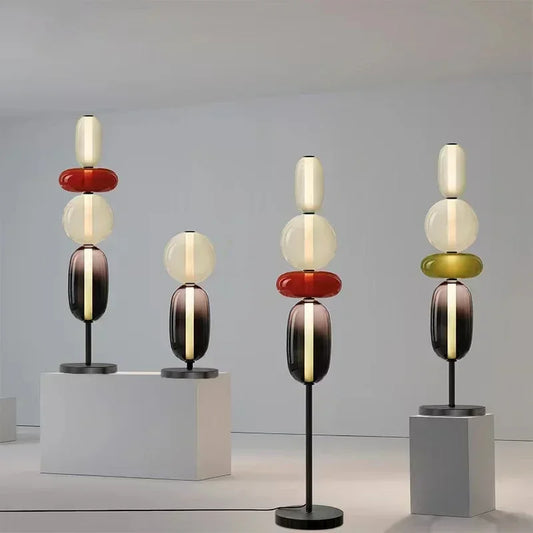 Italian Creative Colored Glass Designer LED Floor Light Living Room Bedroom Study Table Lamp Indoor Lighting Decor Candy Lights