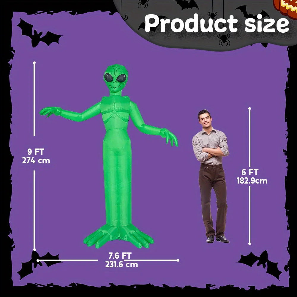 Halloween Alien Inflatable Outdoor Decoration With Built In Led Lights