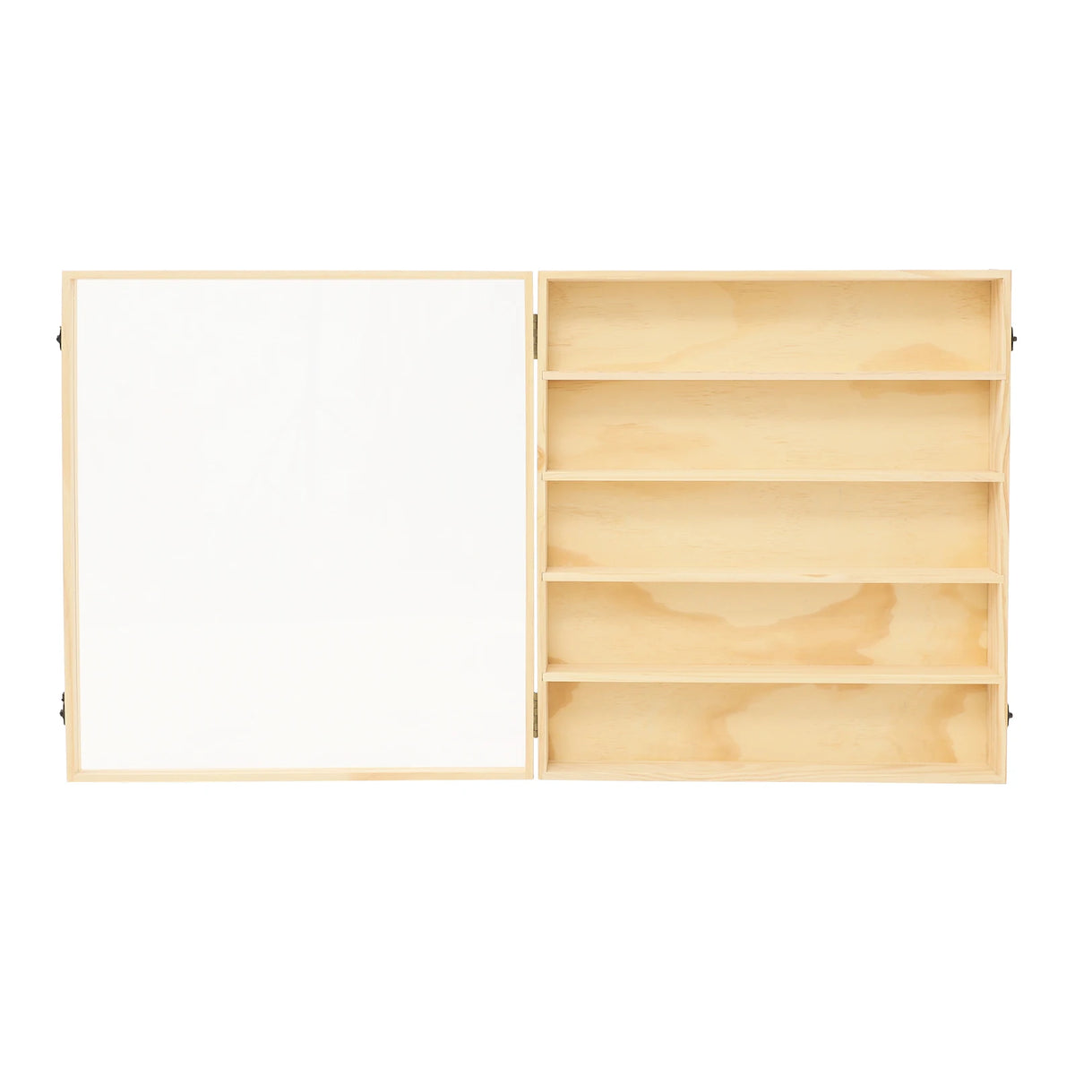 5-Tier Wall Mount Solid Wood Display Case,  Composite Board Acrylic Dustproof Door Secure Latches 15-20Kg Load Bearing Burr-free Edge Anime Figurine Model Storage Cabinet
