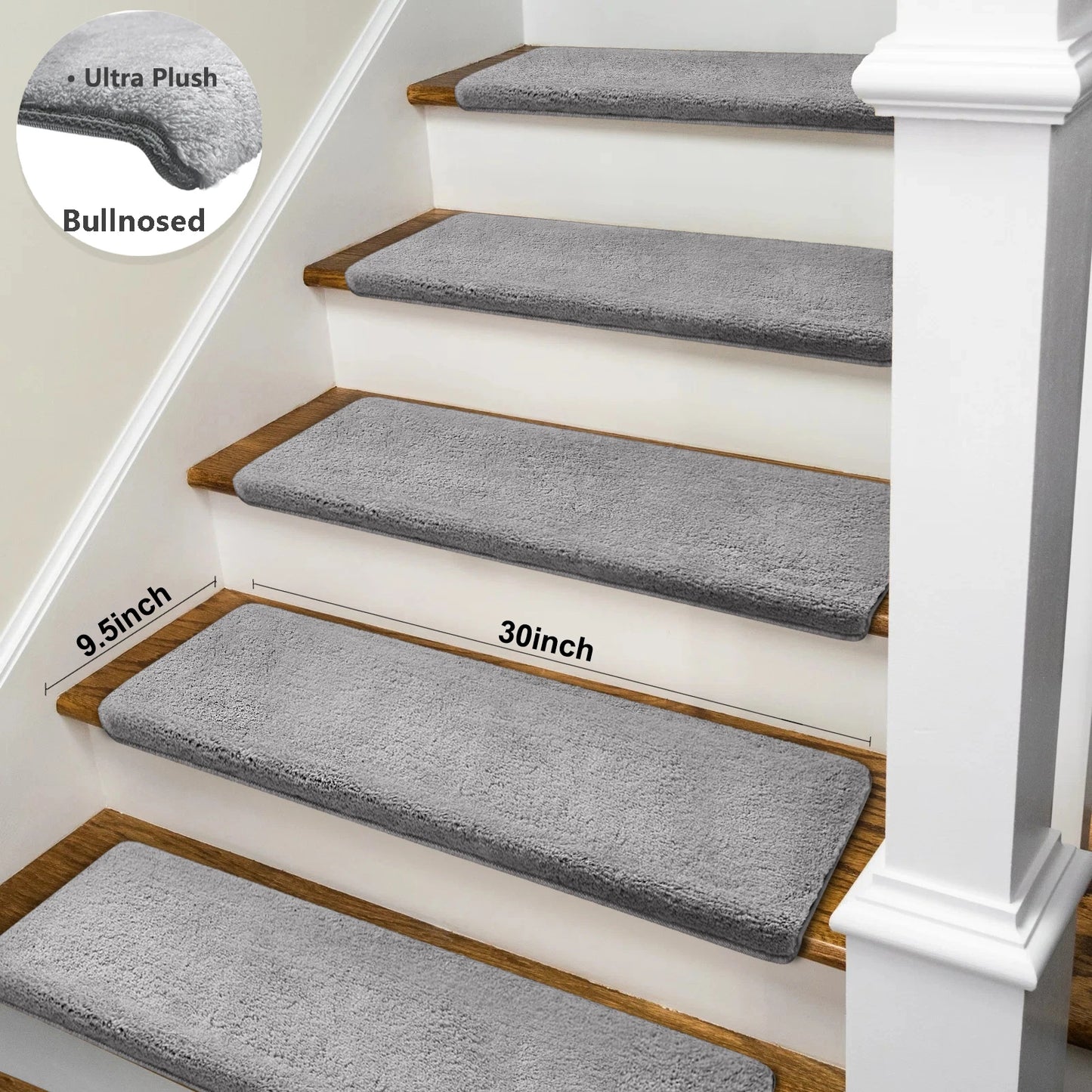 Ultra Plush Non Slip Stair Treads Self Adhesive Carpet Mats