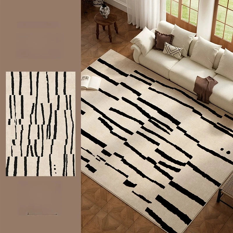 Retro Style Living Room Decoration Soft Carpet Large Area Rugs for Bedroom Washable Study Floor Mat Anti-slip Cloakroom Line Rug