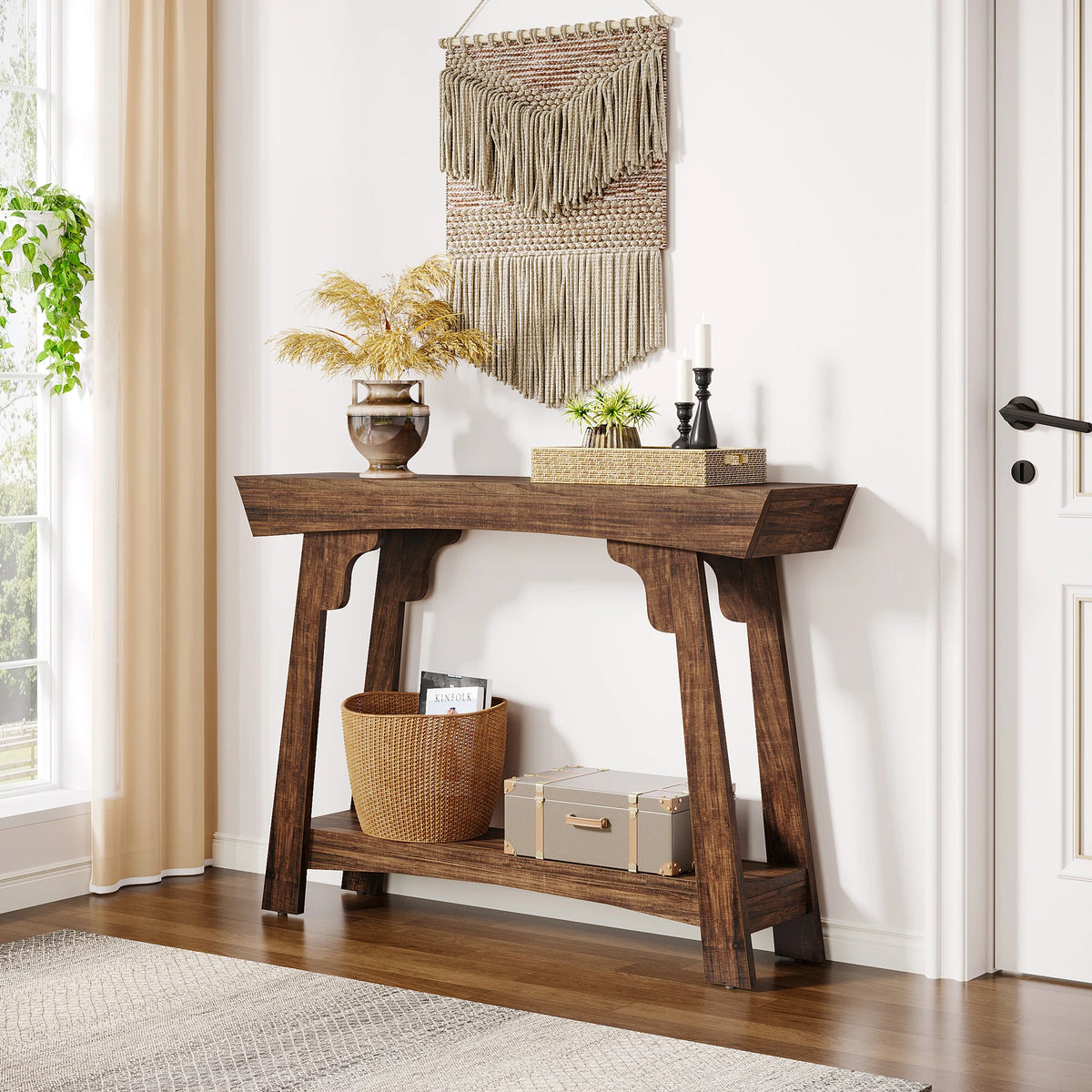 Tribesigns Wooden Console Table With Storage Shelf For Entryway