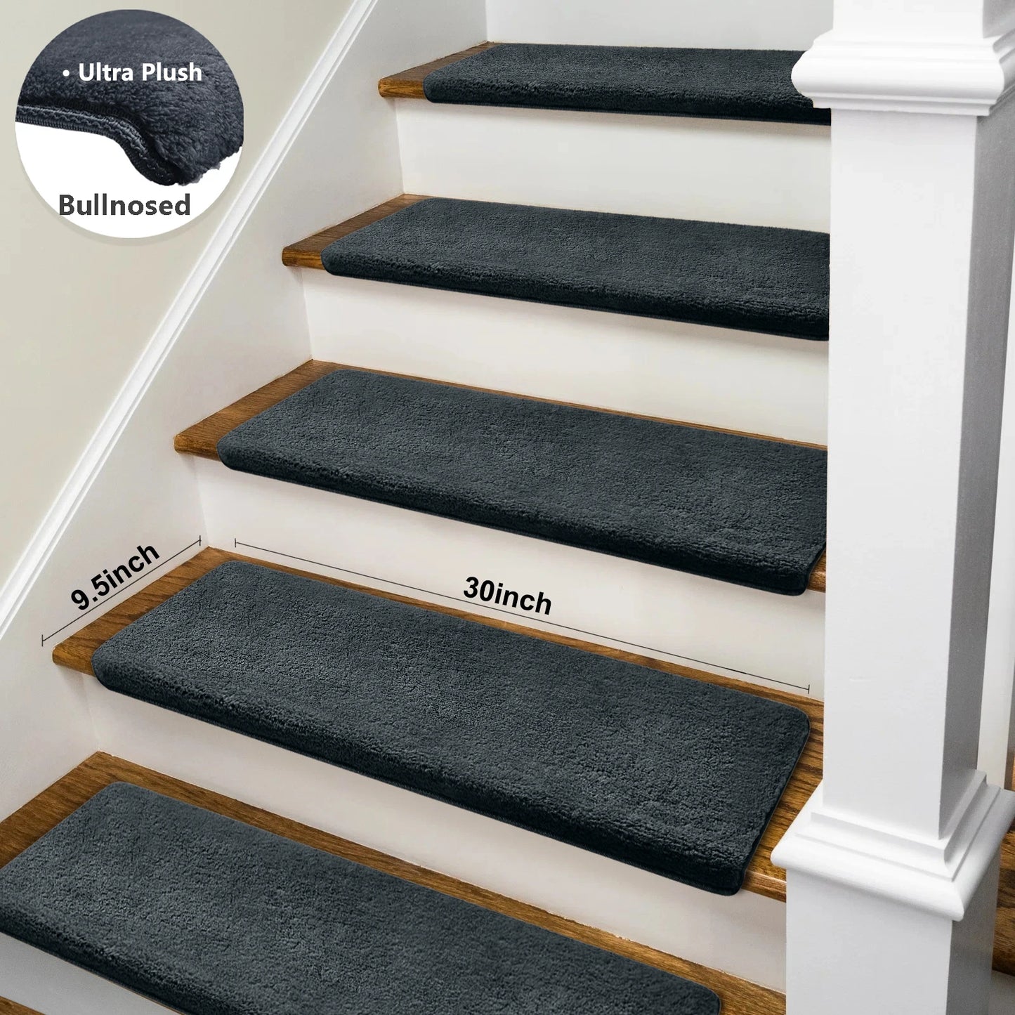 Ultra Plush Non Slip Stair Treads Self Adhesive Carpet Mats