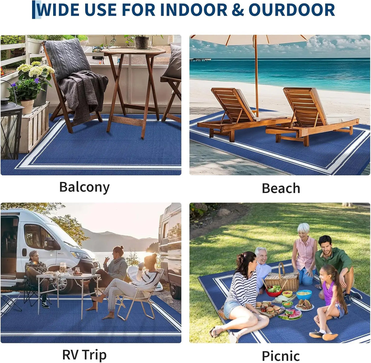 8x10/9X12FT Outdoor Rug Carpet Living Room Home Decoration Waterproof Soft Fluffy Home Mat Children's Room Baby Crawling Non-Slip Blanket