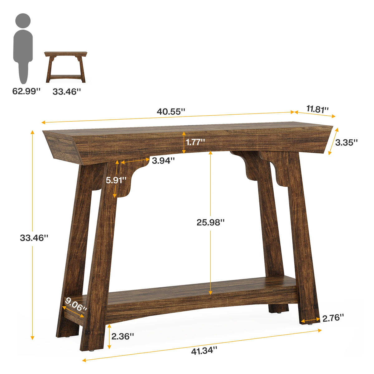 Tribesigns Wooden Console Table With Storage Shelf For Entryway