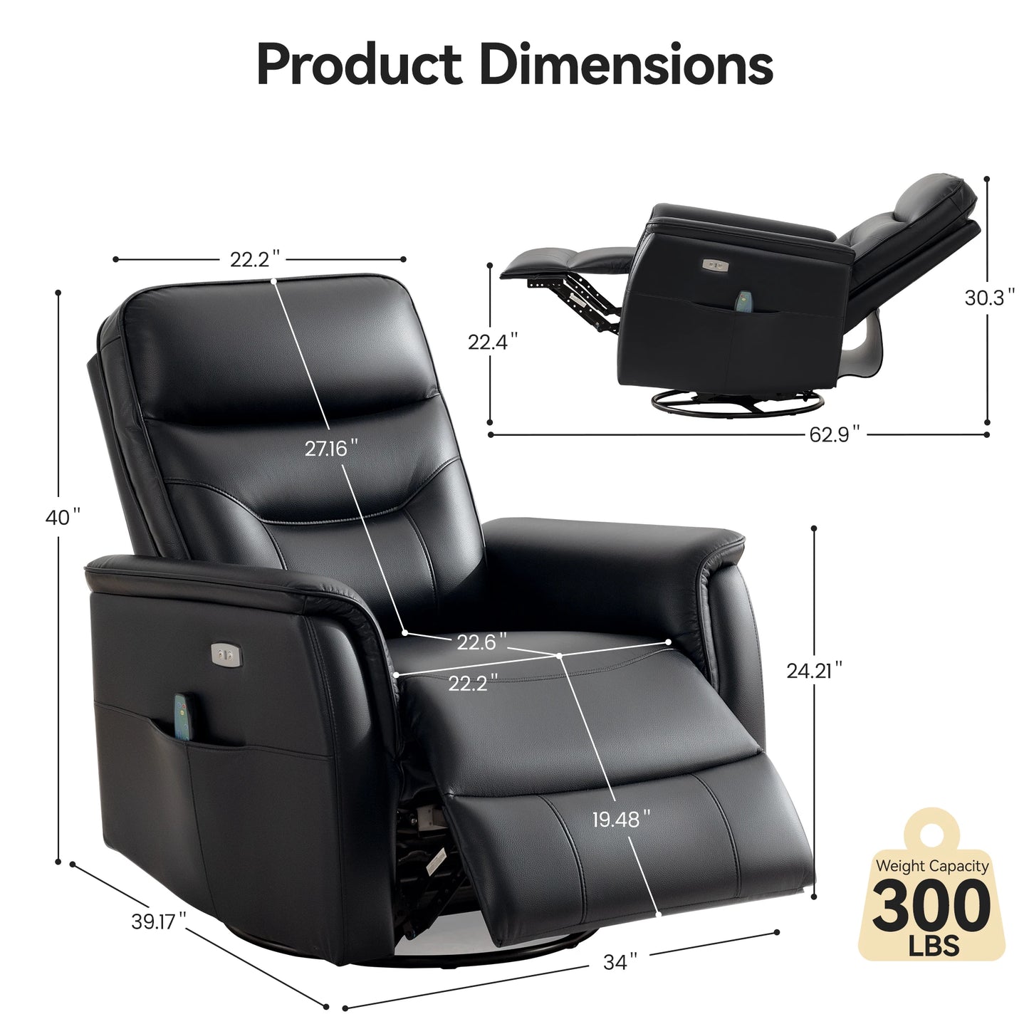 Kerdom Power Lift Recliner Chair With Vibration Massage Heating