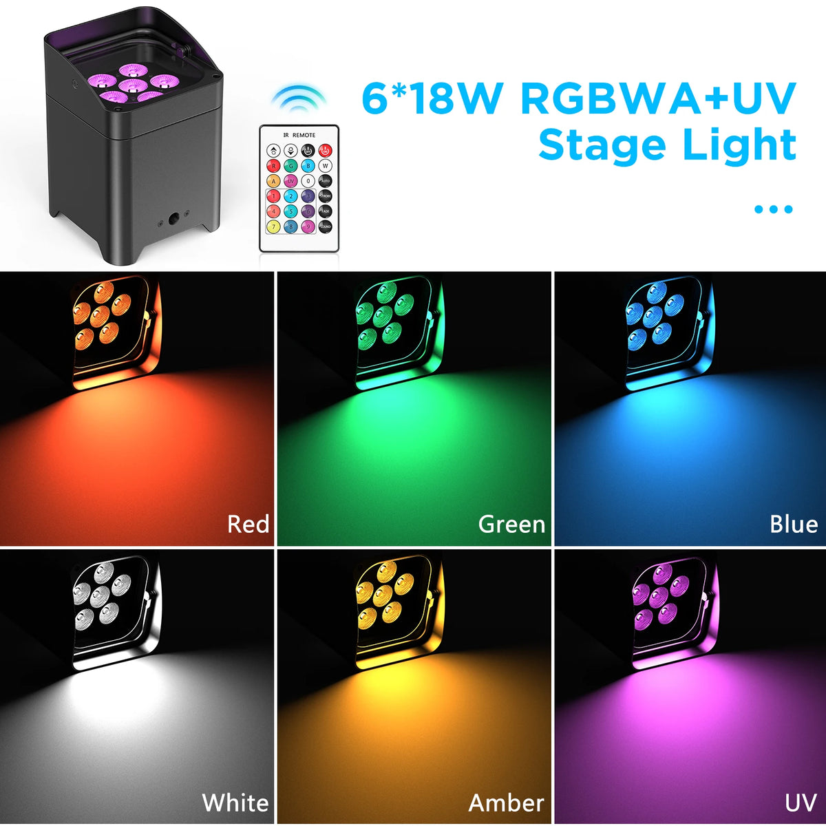 U'King Wireless LED Par Lights With Remote For DJ Events