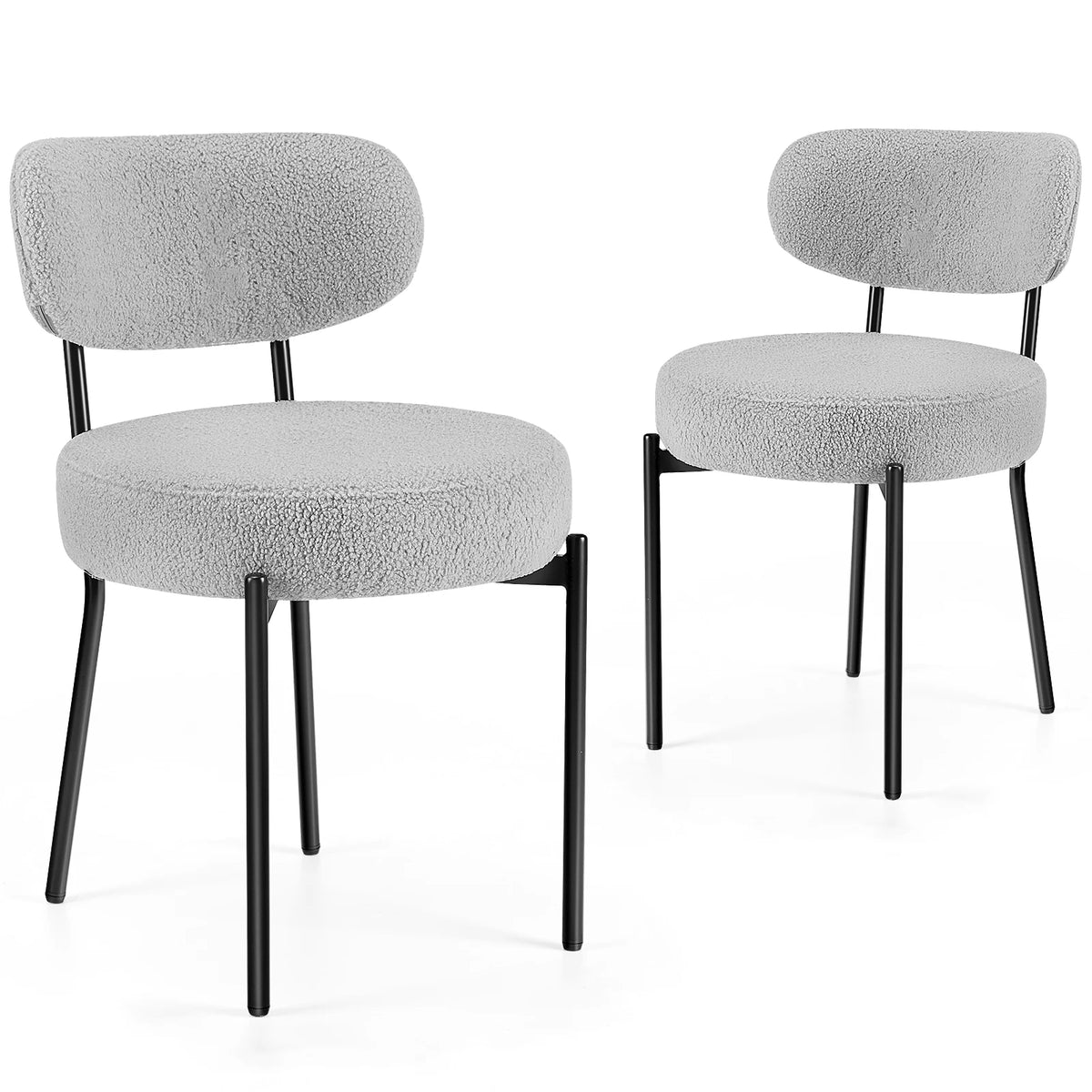 JHK Ergonomic Round Dining Chairs With Plush Fabric Backrests