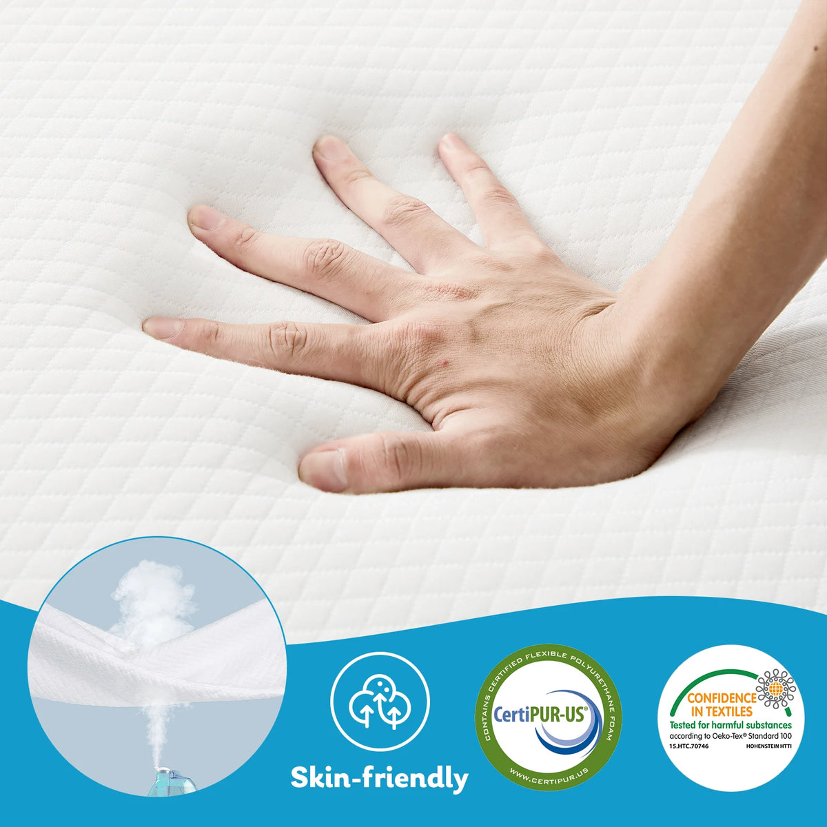JHK Portable Folding Floor Bed With Memory Foam For Travel