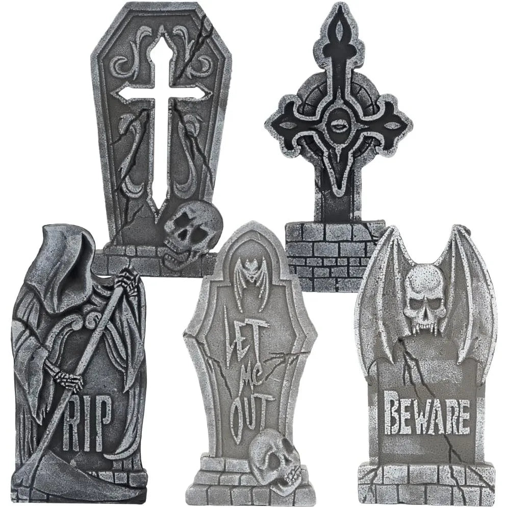 Halloween Foam Tombstone Yard Decoration Set With Stakes