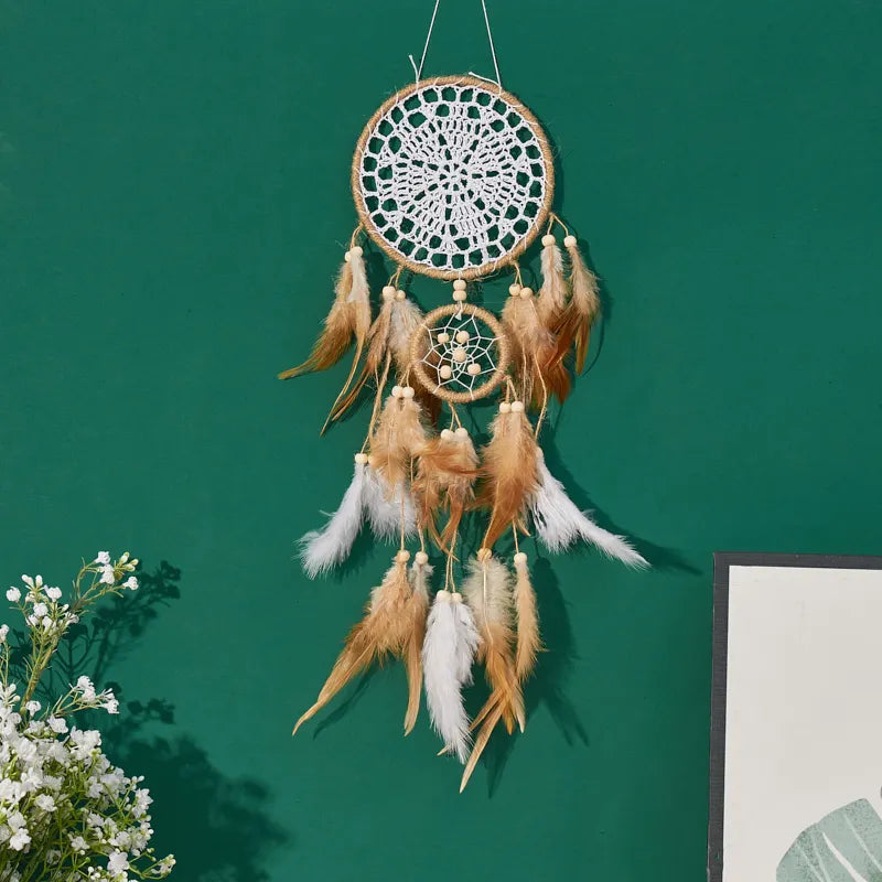 Handcrafted Dream Catcher Moon And Sun Bohemian Wall Art