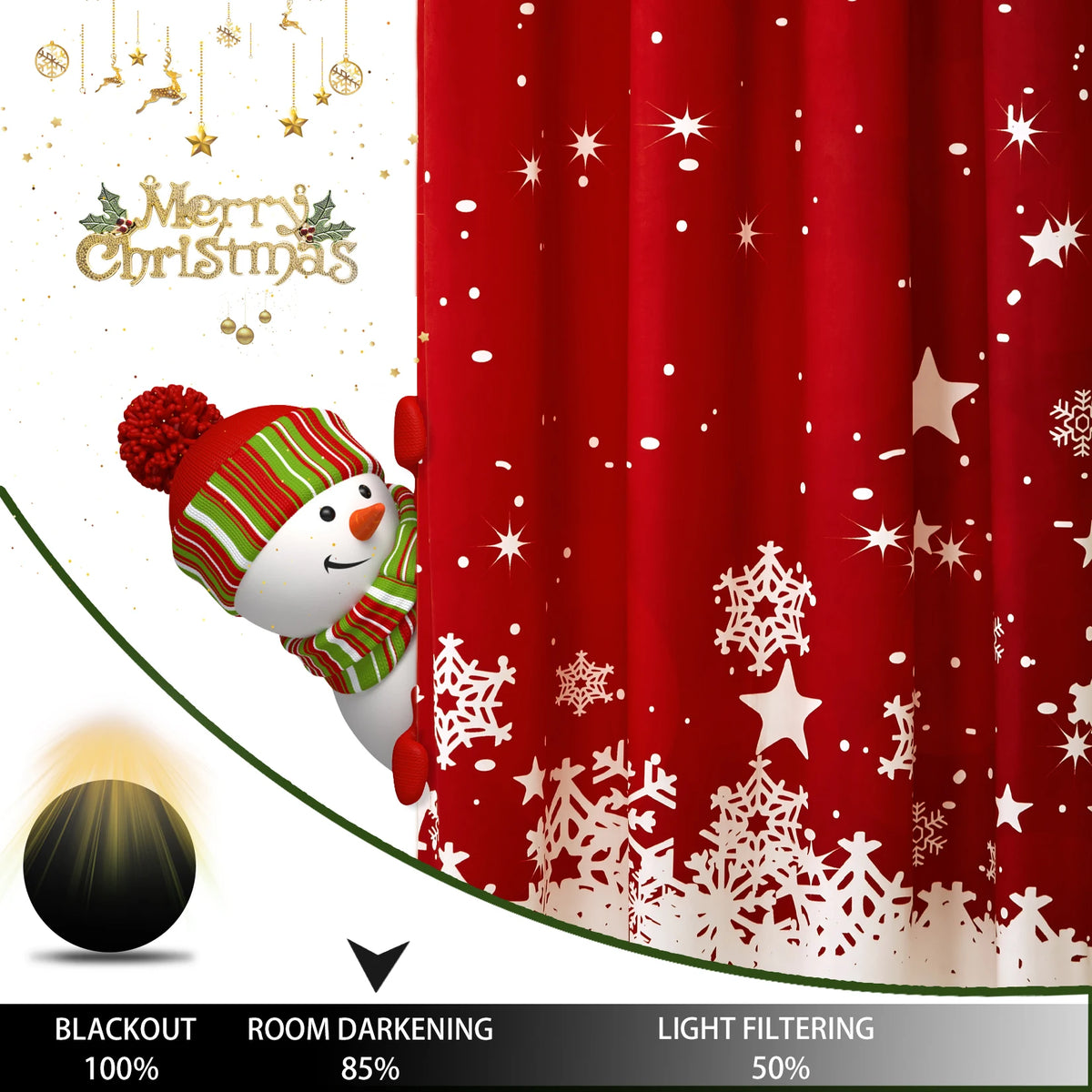 Velvet Xmas Window Curtains Privacy Protection Curtain Panels for Bedroom Living Room Window Treatment 63 inches Long Grommet To
