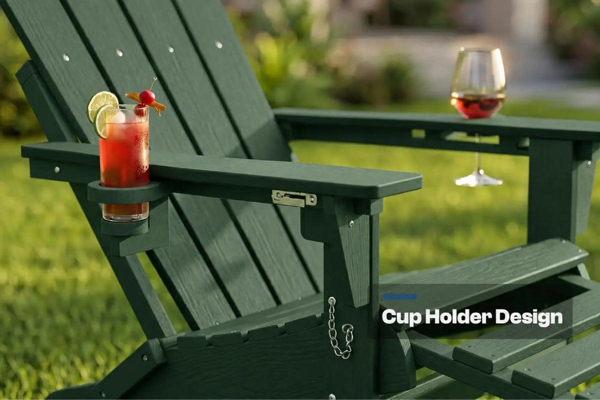 SHXI Folding HDPE Adirondack Rocking Chair for Outdoor Patio Comfort