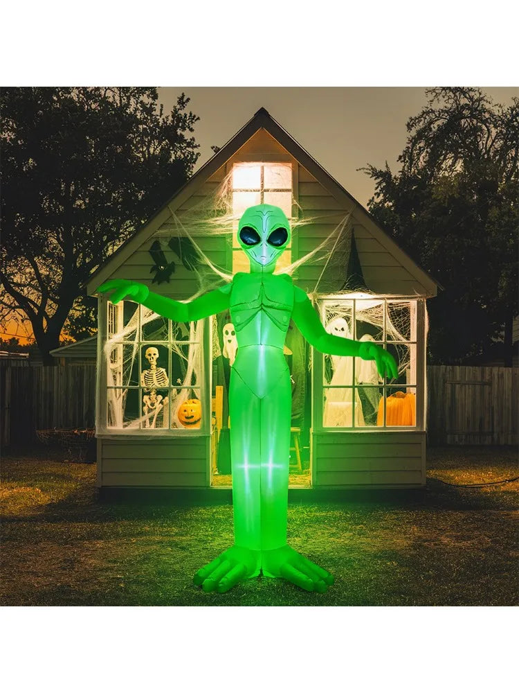 Halloween Alien Inflatable Outdoor Decoration With Built In Led Lights