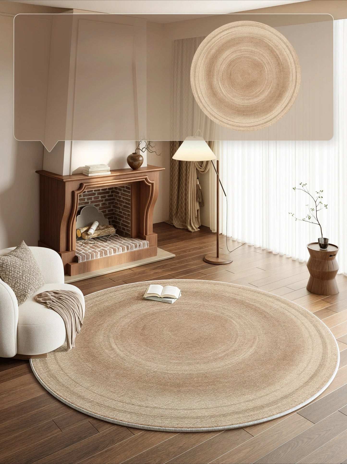 French Style Bedroom Decor Round Carpet Fluffy Soft Carpets for Living Room Thick Plush Bedside Floor Mat Washable Cloakroom Rug