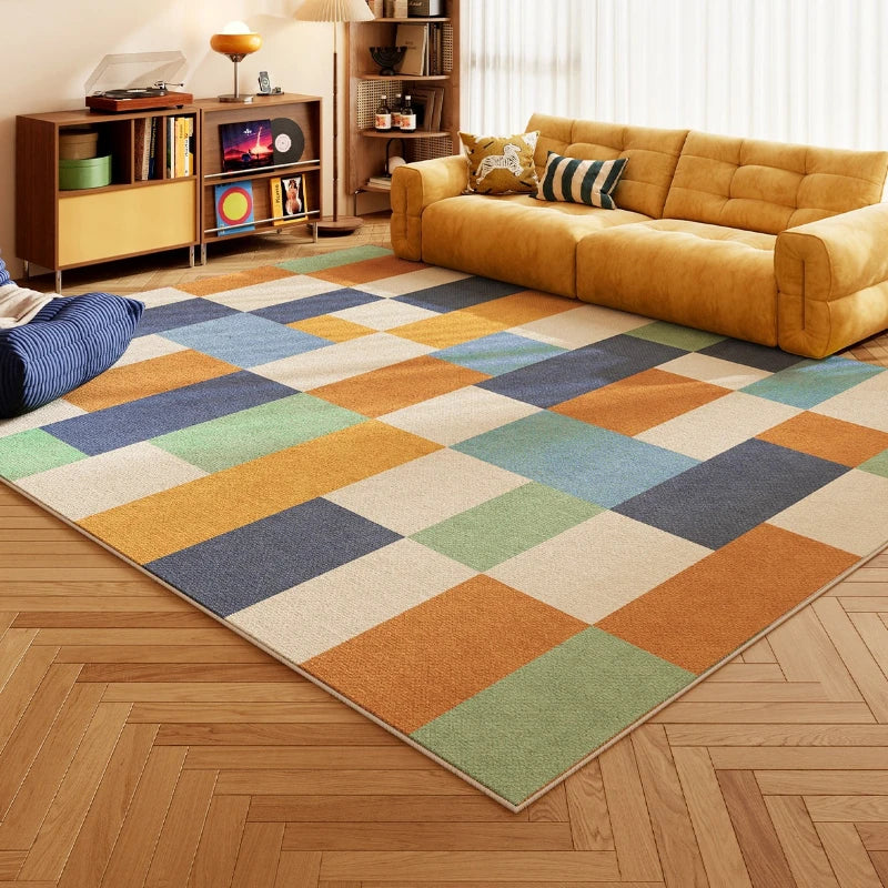 Nordic Geometric Polyester Washable Rug For Living Room
