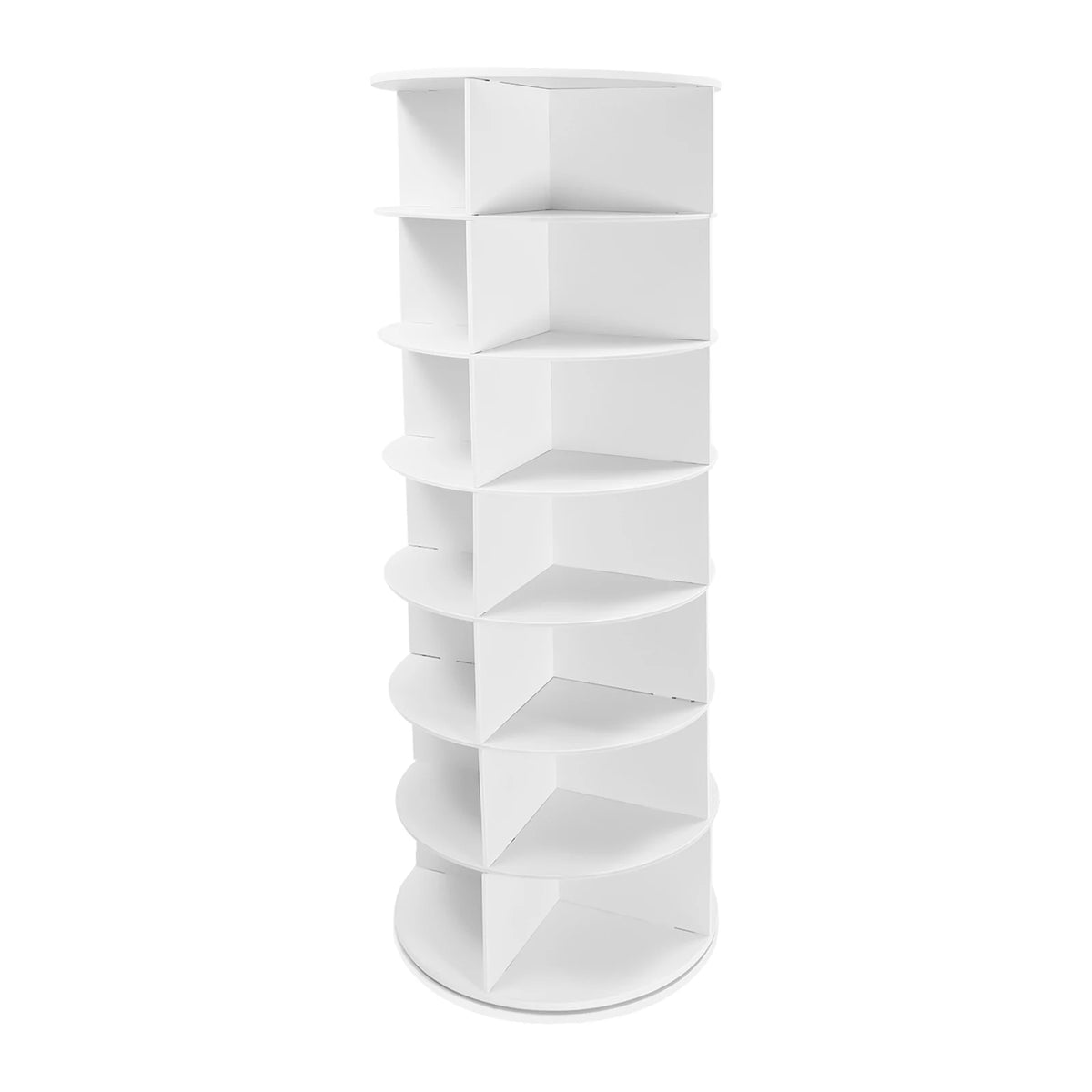6/7 Tier 360° Rotating Shoe Rack Organizer Multifunctional PVC Sheet Shoe Rack Home Space Saving Corner Tower for Hats Bags Books Holds 24/28 Pairs of Shoes