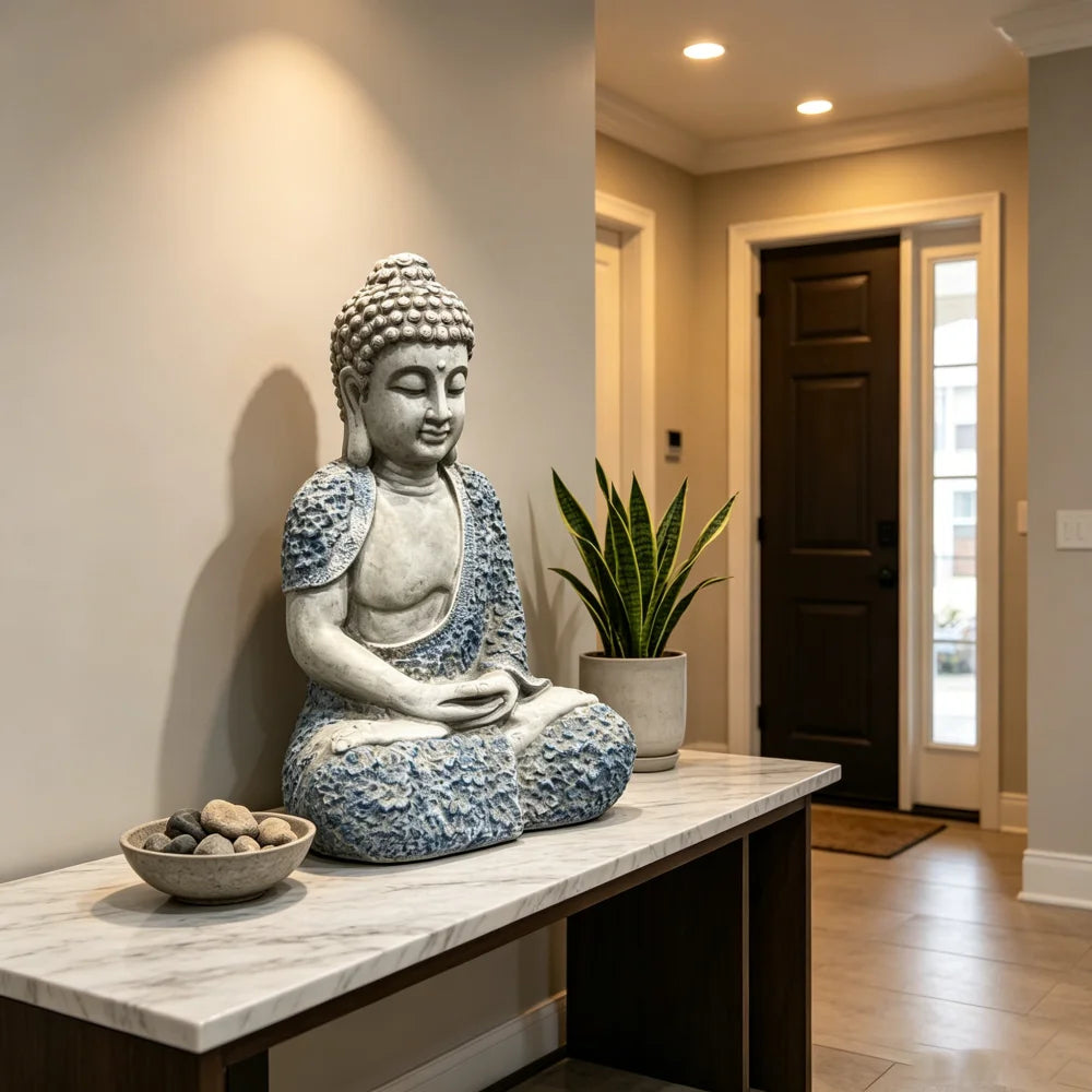 Resin Meditating Buddha Statue For Zen Garden Home Decor