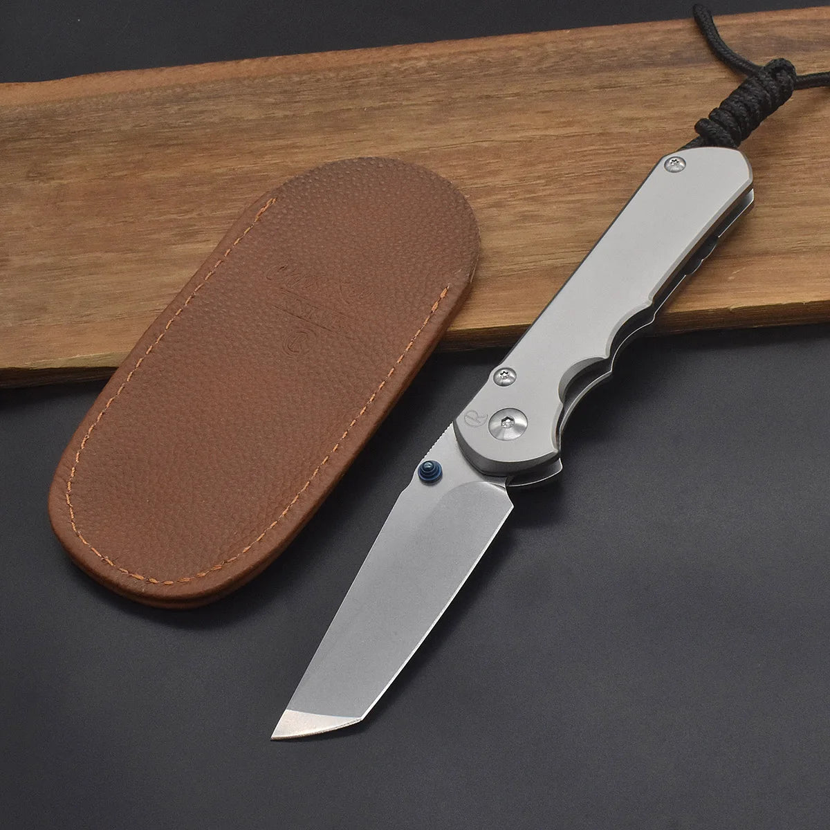 CR S35VN Blade | Stonewashed Titanium Alloy Outdoor Camping Knife | Ball Bearing EDC Survival Tool | High Hardness Ultra-Sharp