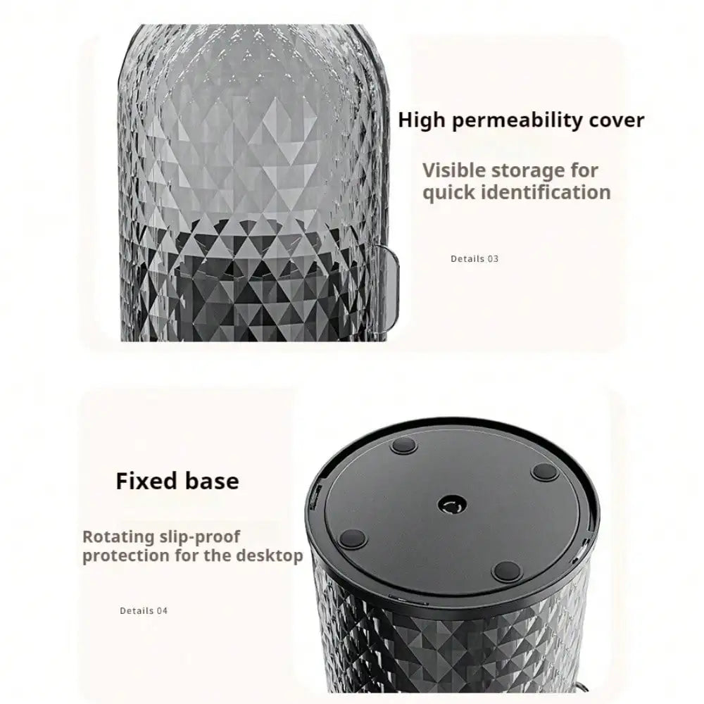360° Rotating Multifunction Clear Dustproof Skincare Cosmetic Tools Storage Organizer, Makeup Brush Holder With Lid For Vanity Desktop Bathroom Countertop, Desk Organizer Creative Birdcage Large Capacity Lipstick, Lip Gloss