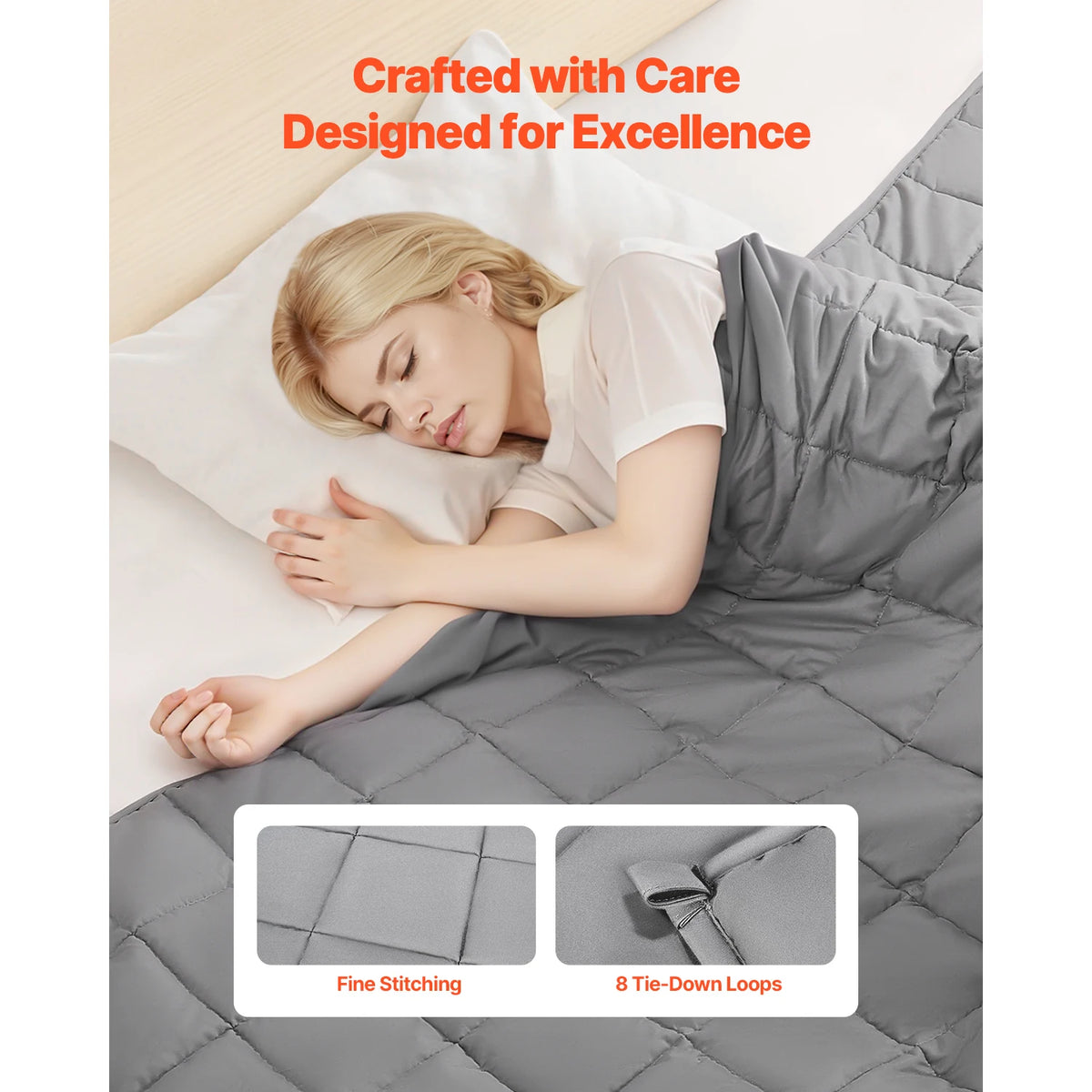 SucceBuy Weighted Blanket 20lb 88x104in King Size Cooling Breathable Blanket w/ Glass Beads All-Season Use for 200-250lb Adults