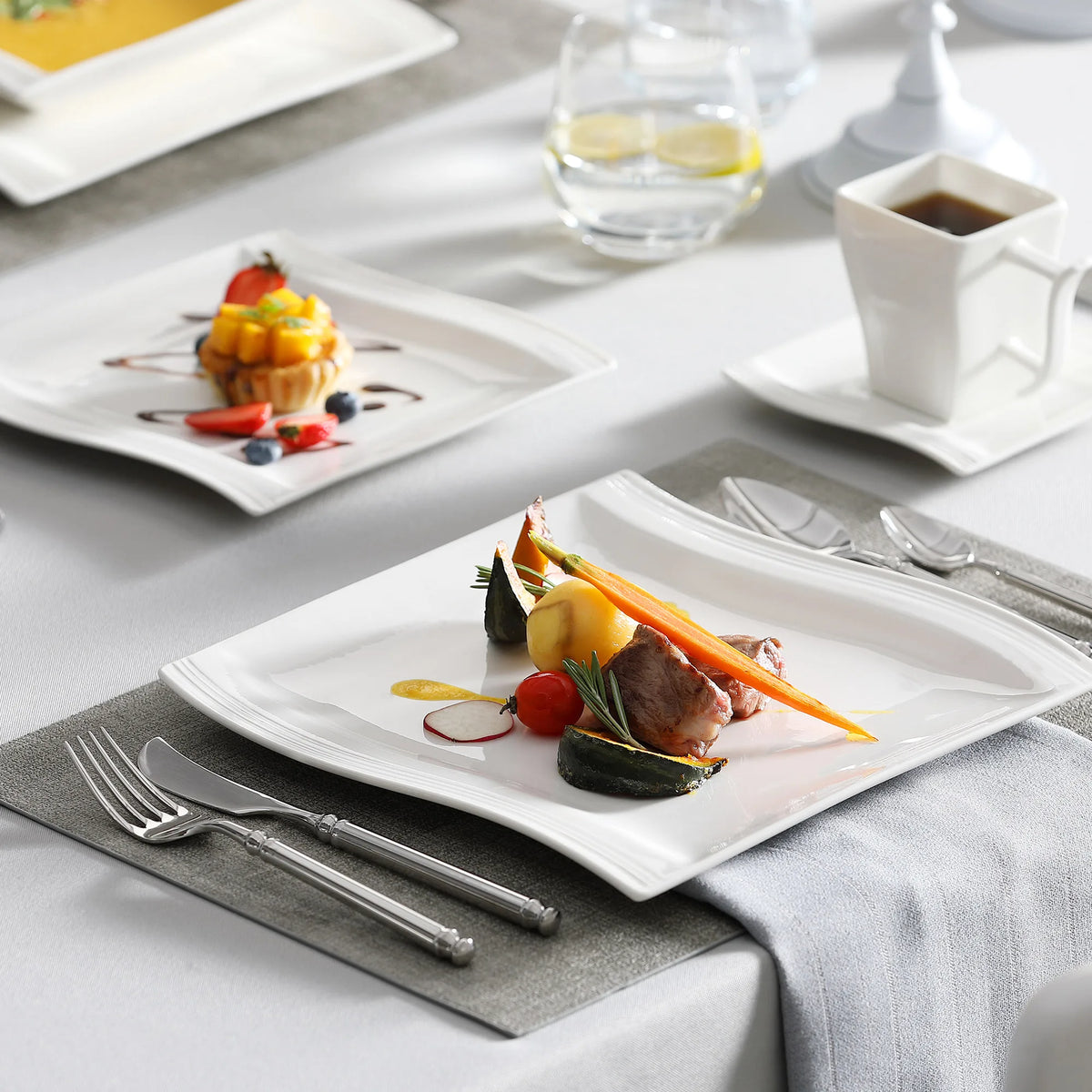 MALACASA Flora Porcelain Dinnerware Set With Plates And Cups