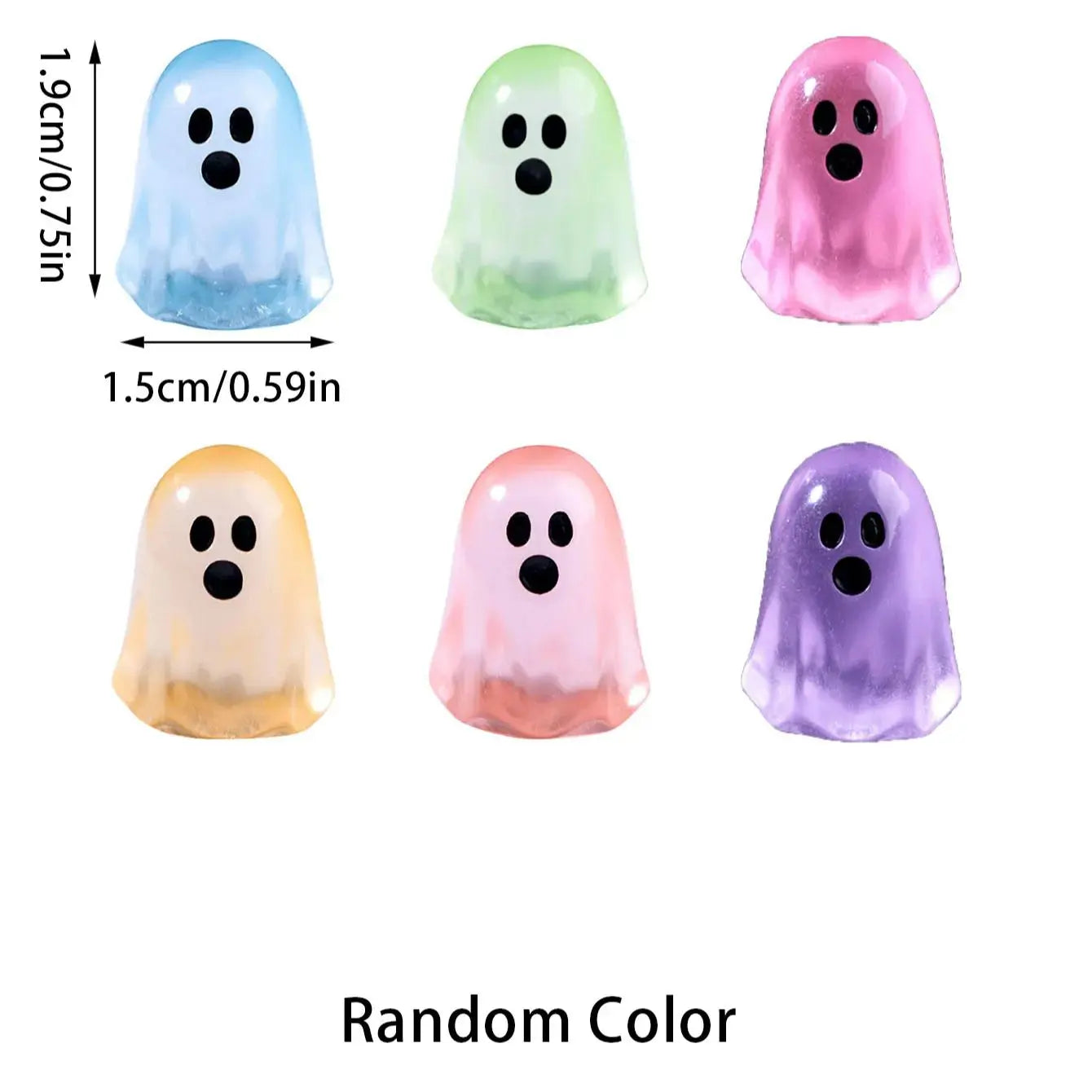 Luminous Resin Ghost Miniature Figures For Halloween Decoration Ornaments