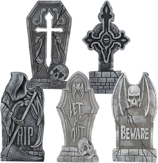 Halloween Foam Tombstone Yard Decoration Set With Stakes