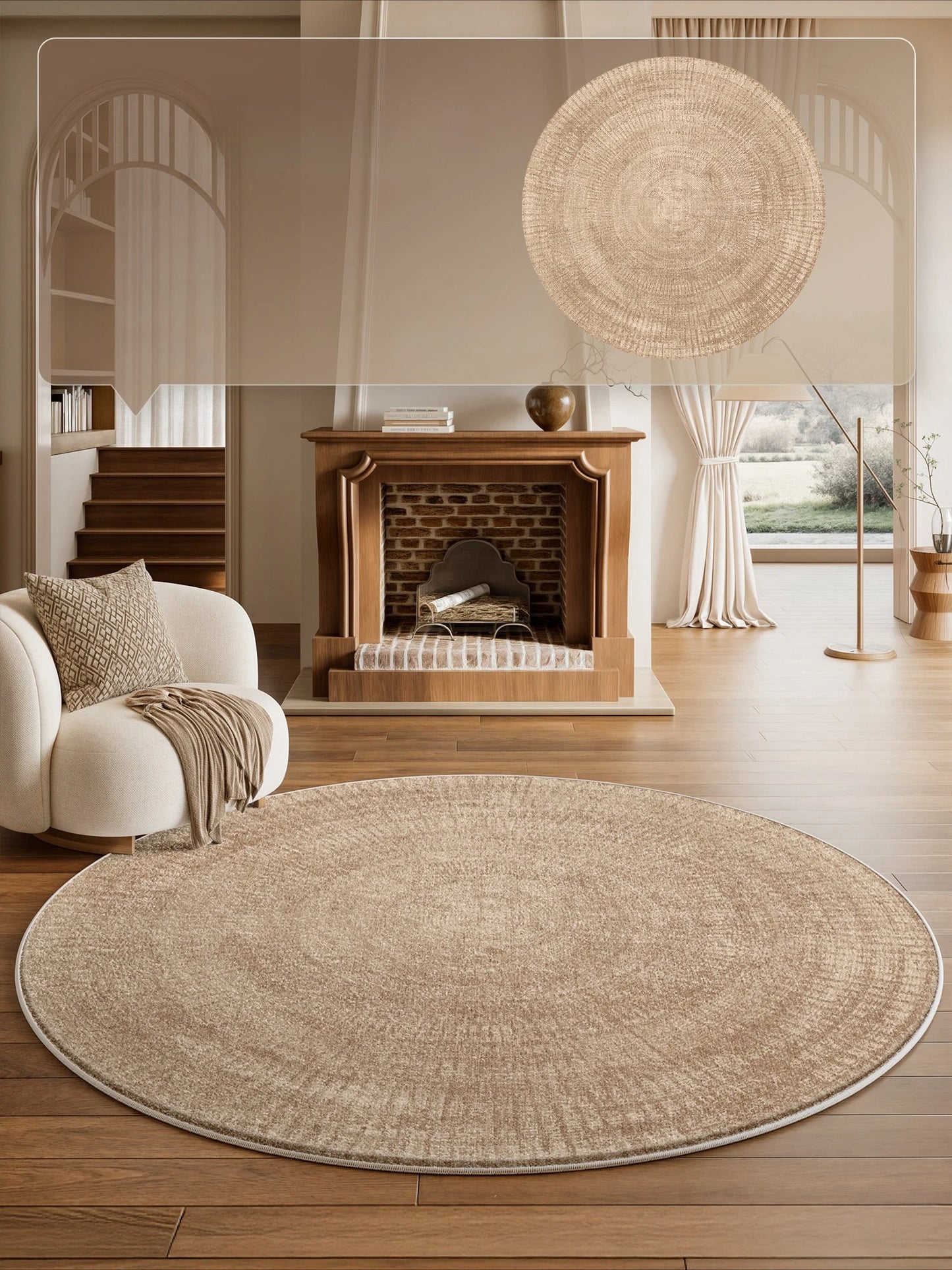 French Style Bedroom Decor Round Carpet Fluffy Soft Carpets for Living Room Thick Plush Bedside Floor Mat Washable Cloakroom Rug