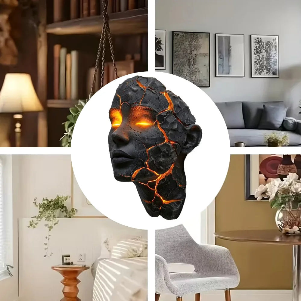 3D Broken Soul LED Wall Lamp For Bedroom Accent Lighting
