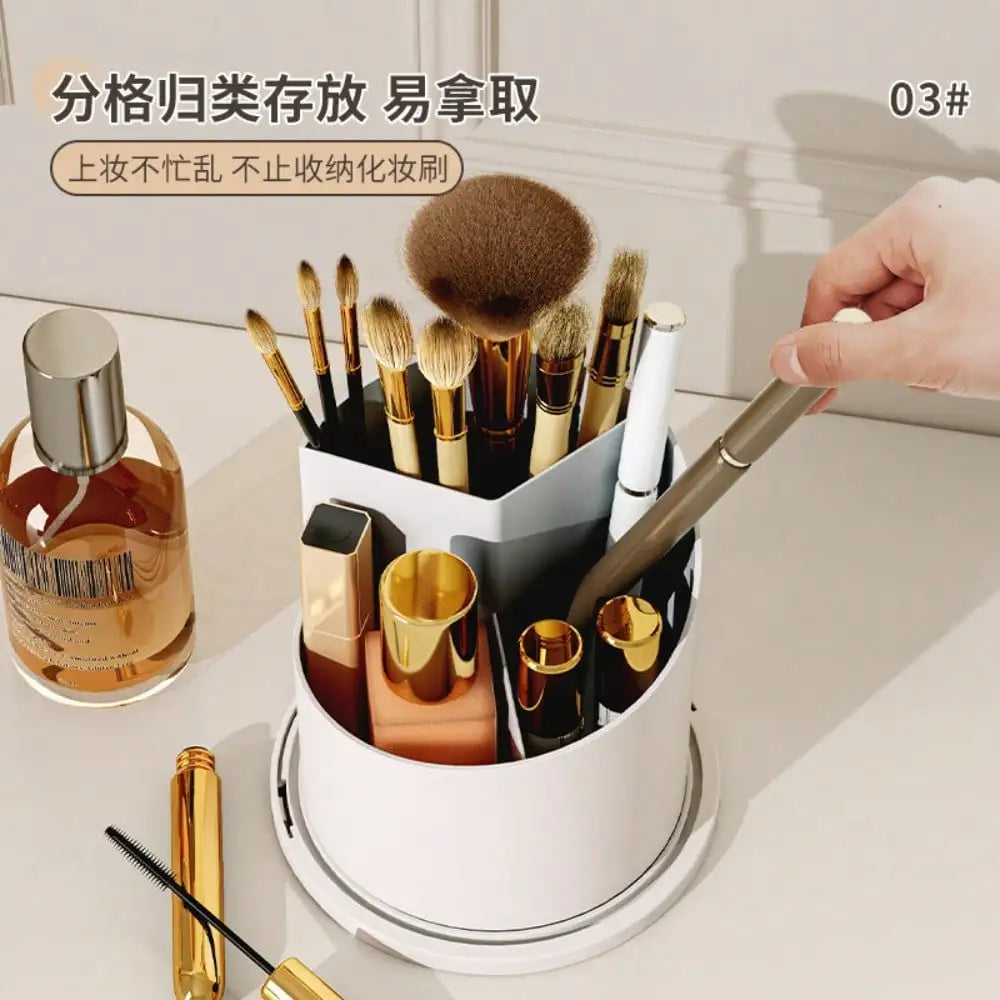 360° Rotating Multifunction Clear Dustproof Skincare Cosmetic Tools Storage Organizer, Makeup Brush Holder With Lid For Vanity Desktop Bathroom Countertop, Desk Organizer Creative Birdcage Large Capacity Lipstick, Lip Gloss