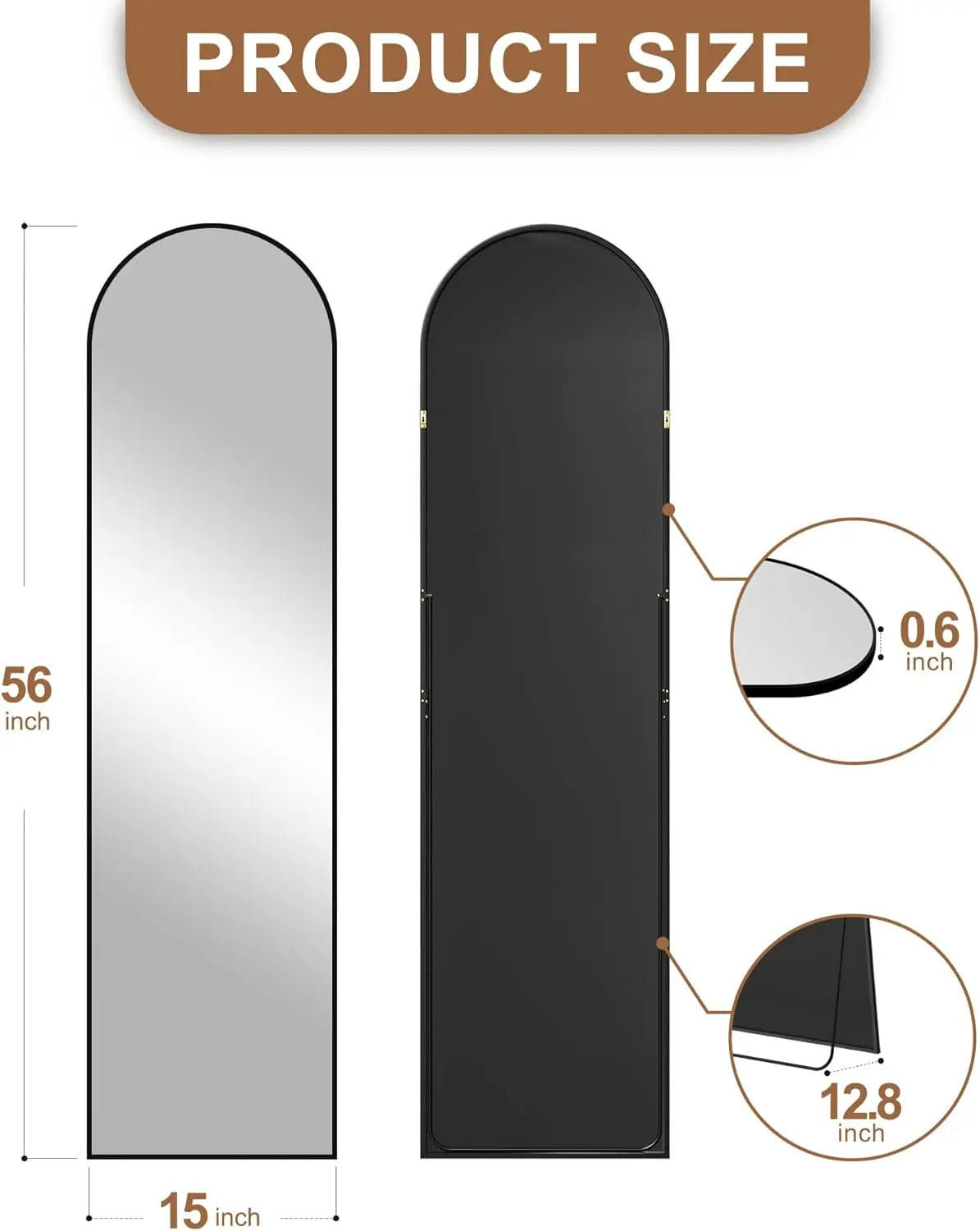 Mirror Full Length,Standing Mirror Full Body,Large Floor with Stand for Wall Entryway Door Bedroom Bathroom Living Room