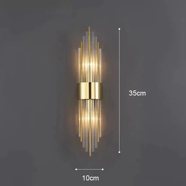 Indoor Home Decor Luxury Sconce Light Iron Base Glass Tube Lampshade Wall Lamps G9 Bulbs Up Down Hotel Corridor Lighting Lustres
