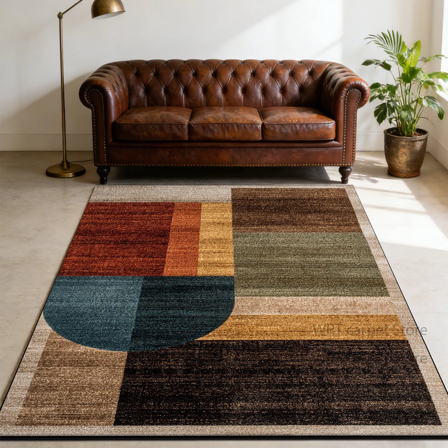 Stylish Geometric Washable Non Slip Area Rug For Home Decor