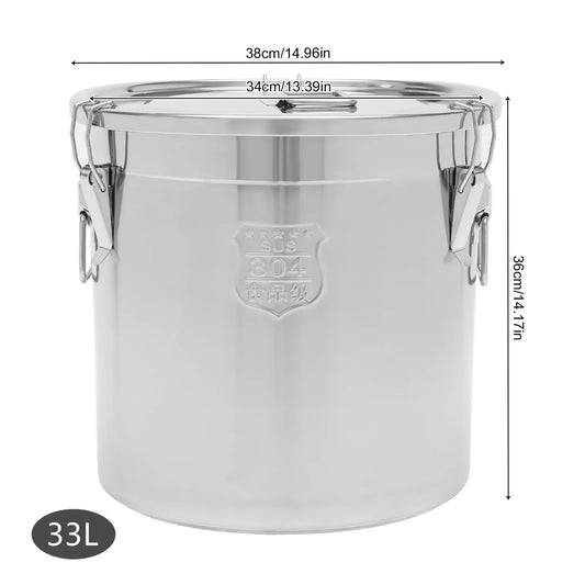 Airtight Stainless Steel Food Storage Canister With Locking Clamp