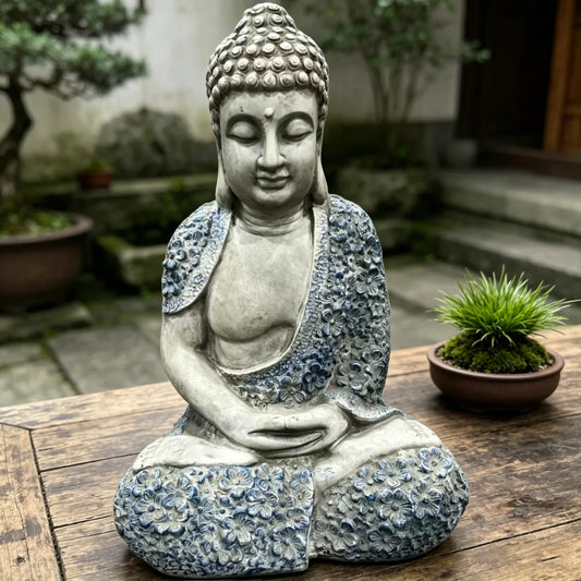 Resin Meditating Buddha Statue For Zen Garden Home Decor