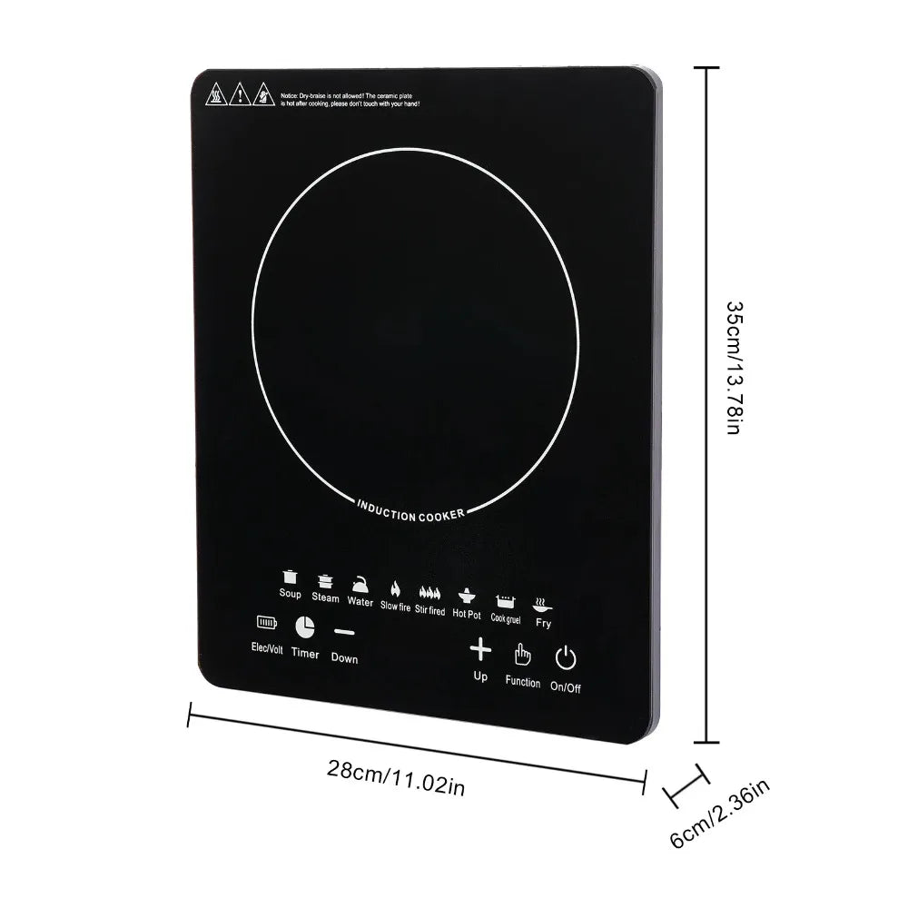 2200W Portable Induction Burner, Electric Induction Countertop Burner W/ Touch Panel, 8 Cooking Preset Programs, for Home, RV