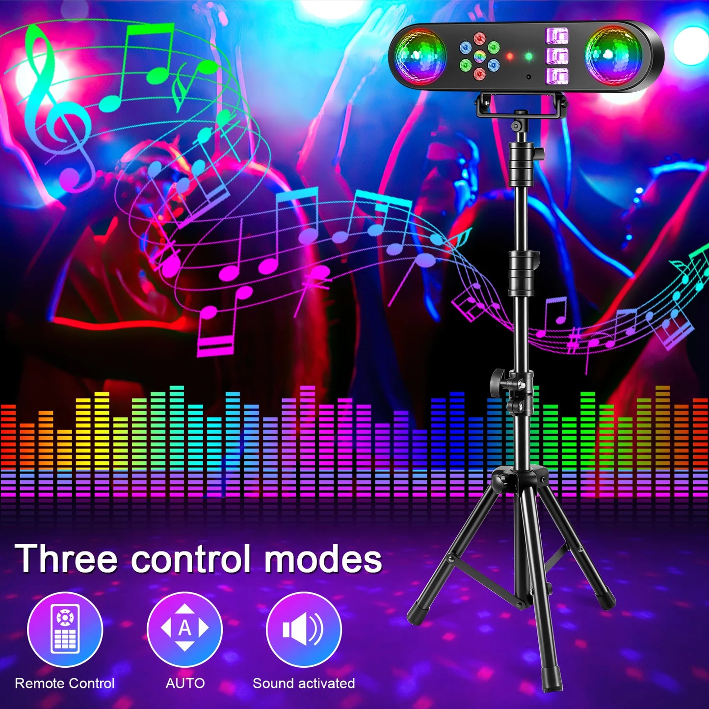 U'King Mini Remote Sound Control LED Magic Stage Light