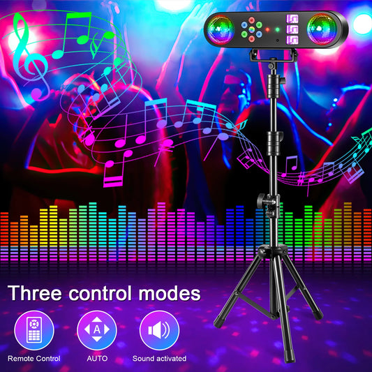 U'King Mini Remote Sound Control LED Magic Stage Light