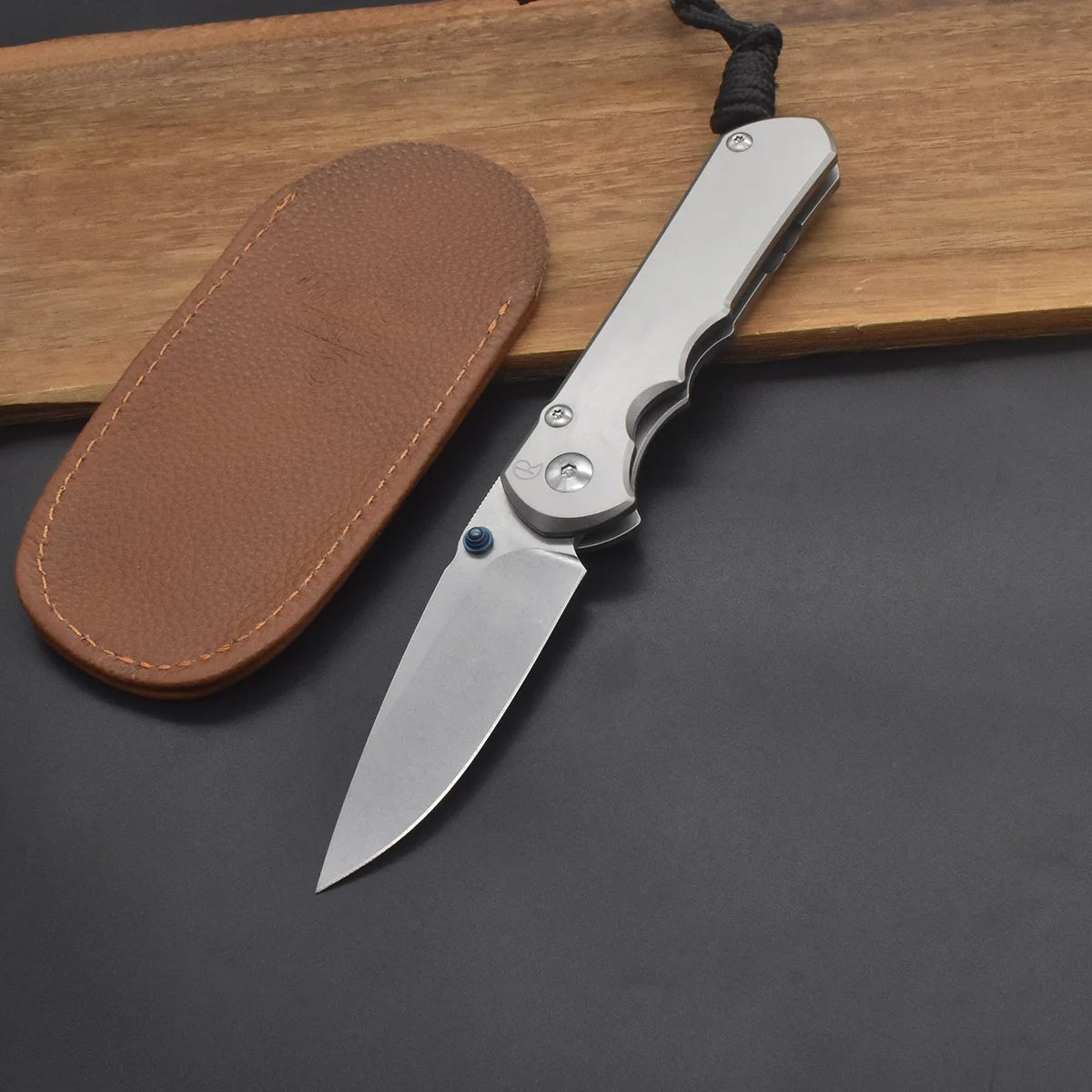 CR S35VN Blade | Stonewashed Titanium Alloy Outdoor Camping Knife | Ball Bearing EDC Survival Tool | High Hardness Ultra-Sharp