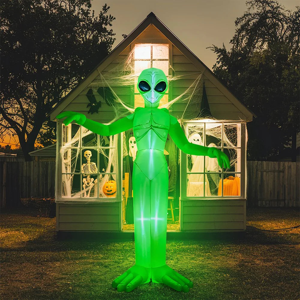 Halloween Alien Inflatable Outdoor Decoration With Built In Led Lights