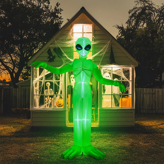 Halloween Alien Inflatable Outdoor Decoration With Built In Led Lights