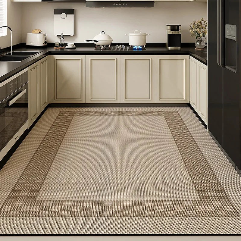 Kitchen Floor Mat Absorbent Non-slip Diatom Mud Foot Mats Striped Rug Large Size High-end Retro Home Decoration Carpet Alfombra