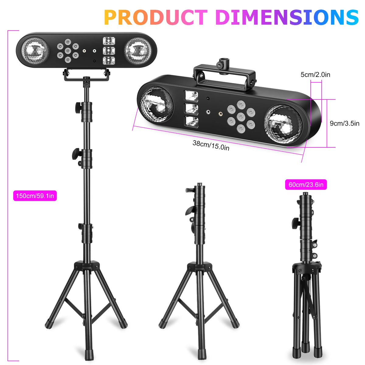 U'King Mini Remote Sound Control LED Magic Stage Light