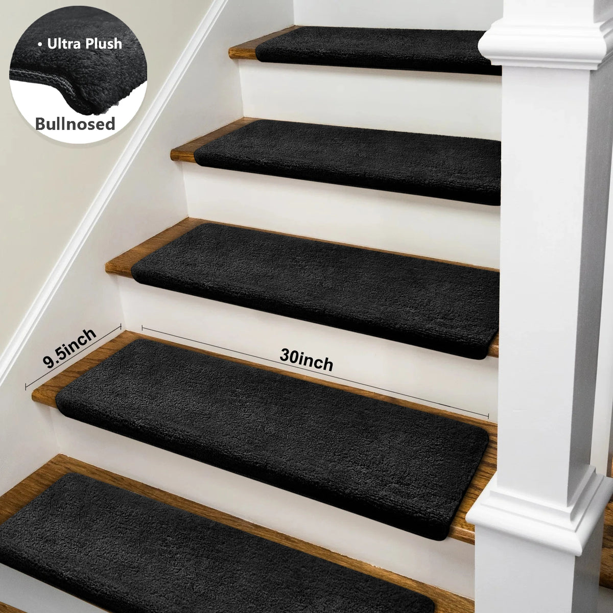 Ultra Plush Non Slip Stair Treads Self Adhesive Carpet Mats