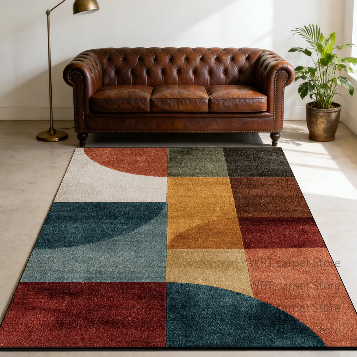 Stylish Geometric Washable Non Slip Area Rug For Home Decor