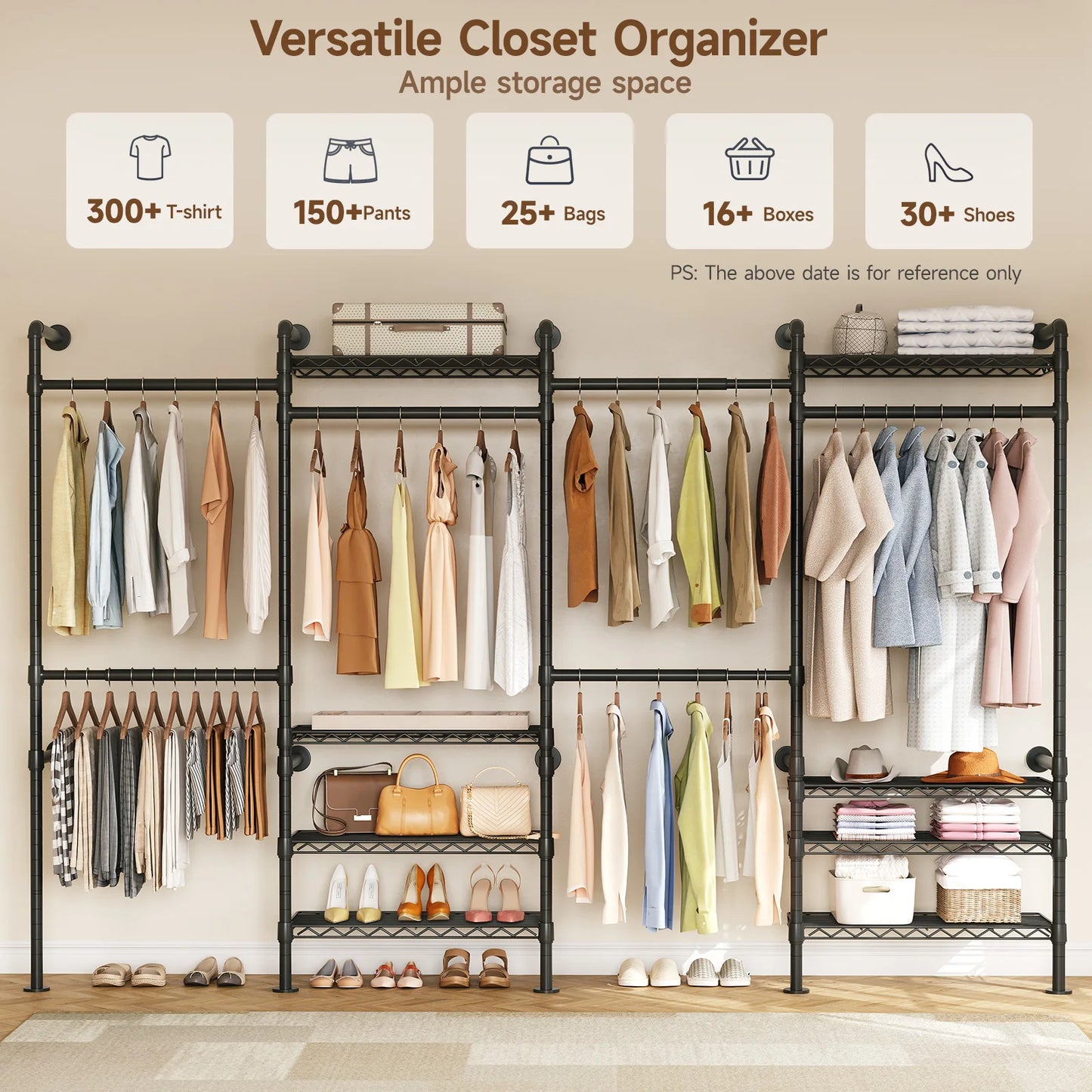 Onbrill Wall Mounted Industrial Pipe Clothes And Wardrobe Rack