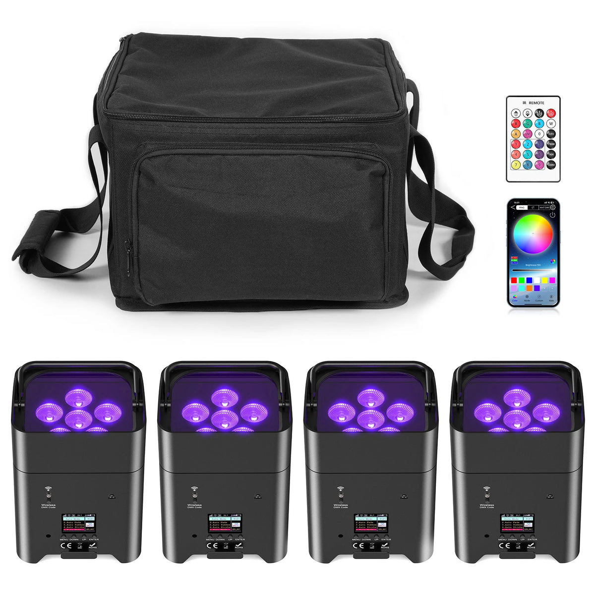 U'King Wireless LED Par Lights With Remote For DJ Events