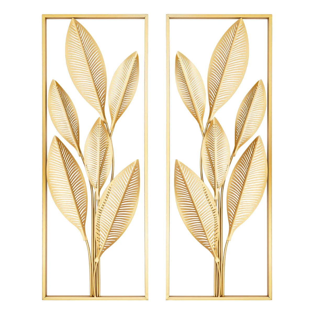Wrought Iron Leaf Wall Art Set for Home Office Decor